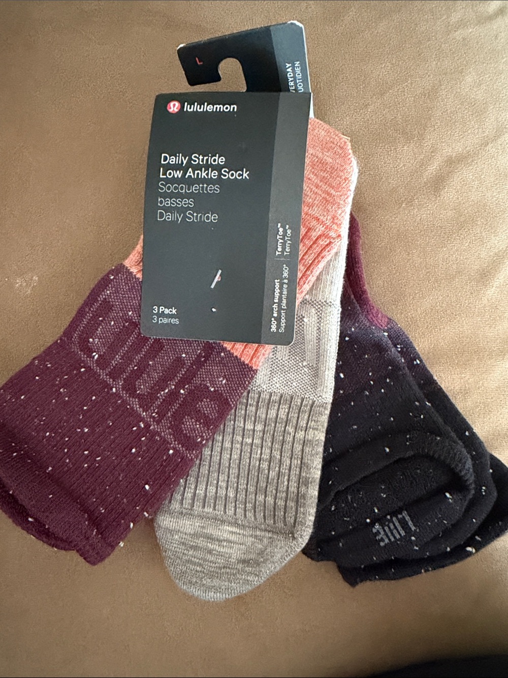 Lululemon Daily Stride Low-Ankle Sock 3 Pack - Size Large - *READ LISTING*
